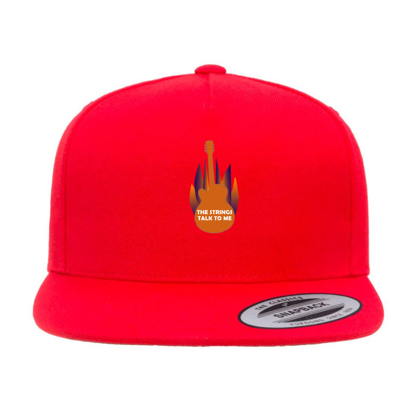 Guitar Strings Talk 5 panel snapback cap by cm-arts | Artistshot