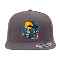 Horror Clubhouse In Park Halloween Spooky Characters Costume 5 Panel Snapback Cap | Artistshot