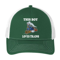 This Boy Loves Trains Gift Train Wagon Lover Gifts T Shirt Pa Trucker Cap | Artistshot