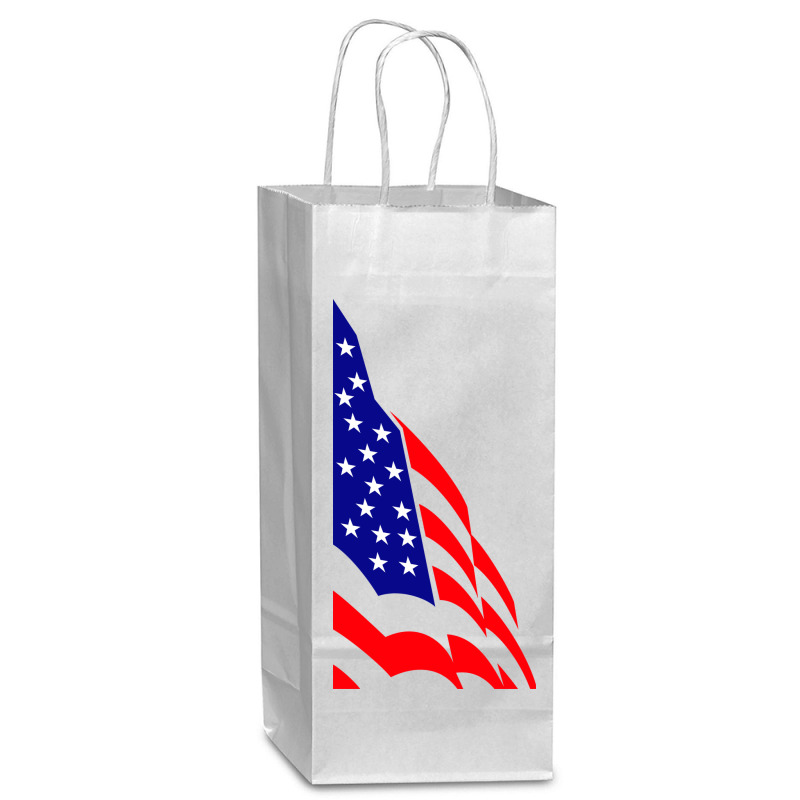 American Flag, Usa Wine Paper Bag - 5 1/2 X 3 1/4 X 13 | Artistshot