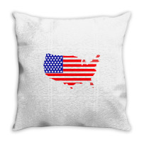 American Flag, Usa, Maps Throw Pillow | Artistshot