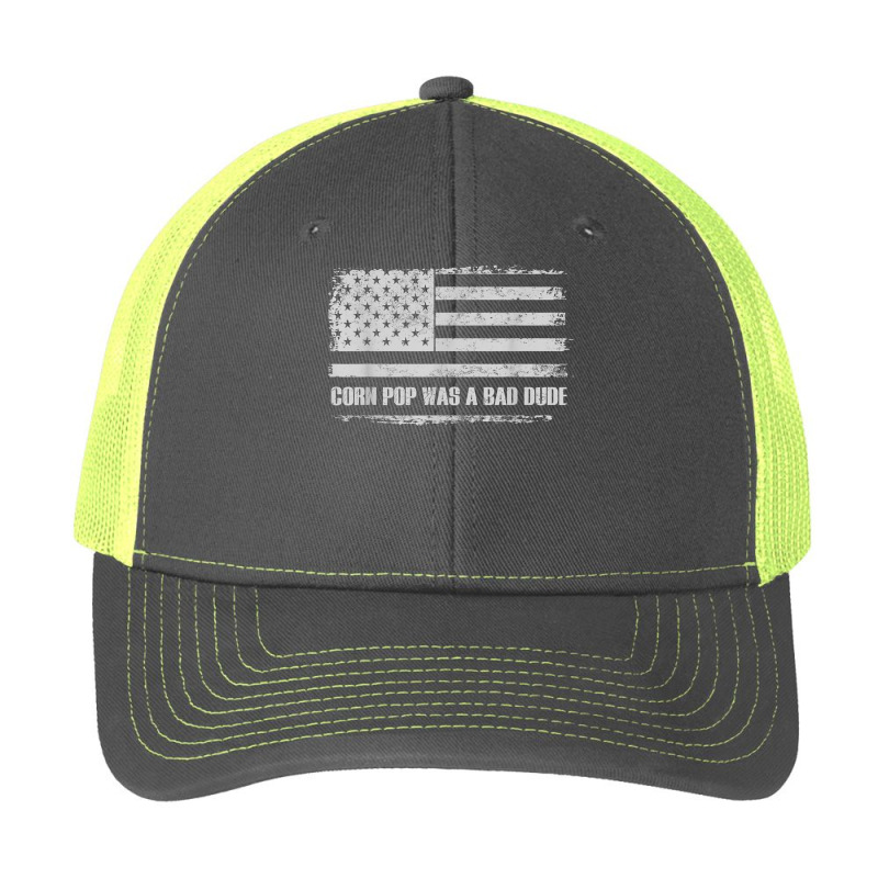 Corn Pop Was A Bad Dude Meme Vintage Us Flag Pa Trucker Cap | Artistshot