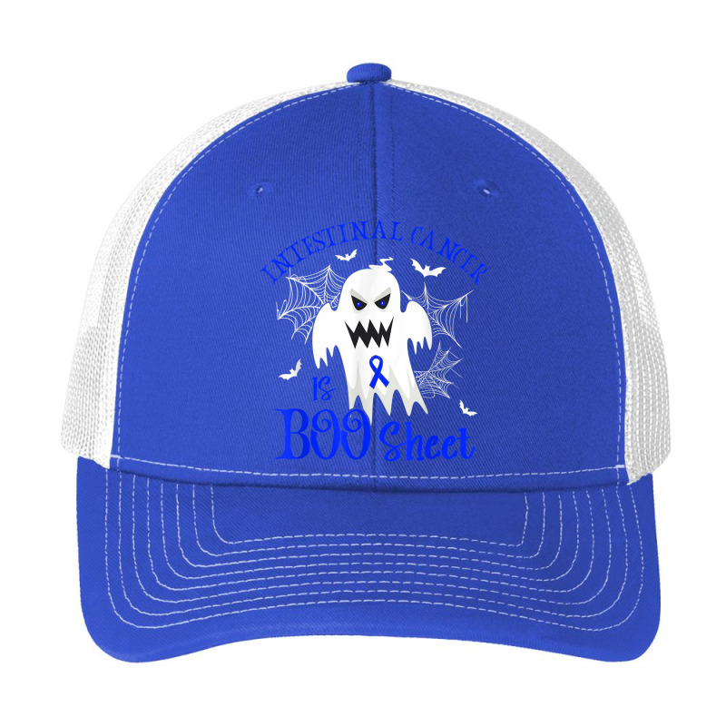 Intestinal Cancer Is Boo Sheet Blue Ribbon Halloween Pa Trucker Cap by Bewitch | Artistshot