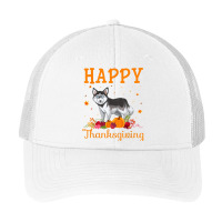 Retro Siberian Husky Dog Happy Thanksgiving Matching Pajamas Pa Trucker Cap | Artistshot