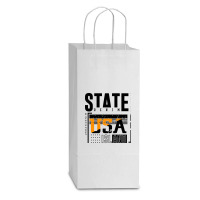 America, Usa Double Wine Paper Bag - 6 1/2 X 3 1/2 X 12 3/8 | Artistshot