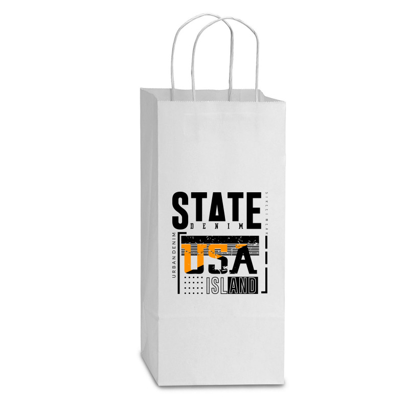 America, Usa Double Wine Paper Bag - 6 1/2 X 3 1/2 X 12 3/8 | Artistshot