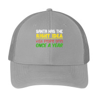 Santa Has The Right Idea Visit People Only Once A Year T Shirt Pa Trucker Cap | Artistshot