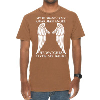 My Husband Is My Guardian Angel Vintage T-shirt | Artistshot