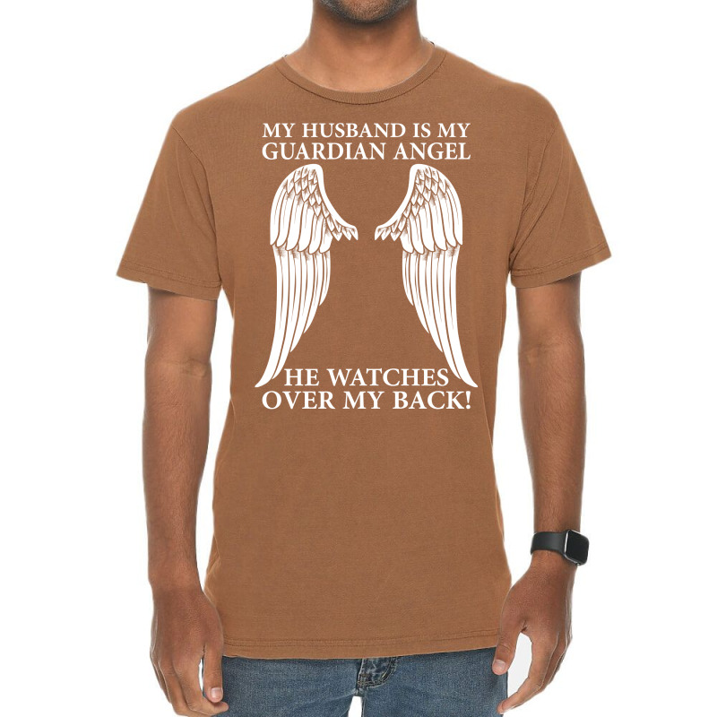 My Husband Is My Guardian Angel Vintage T-shirt | Artistshot