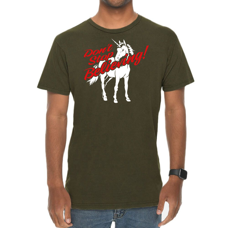 Don't Stop Believing Unicorn Vintage T-shirt | Artistshot