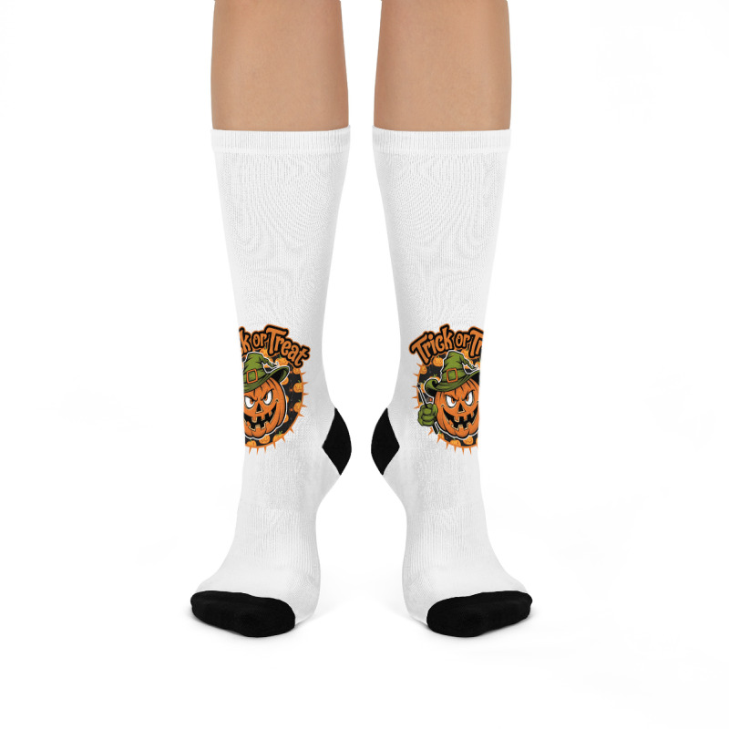 Quotes Trick Or Treat Halloween 1 Crew Socks | Artistshot