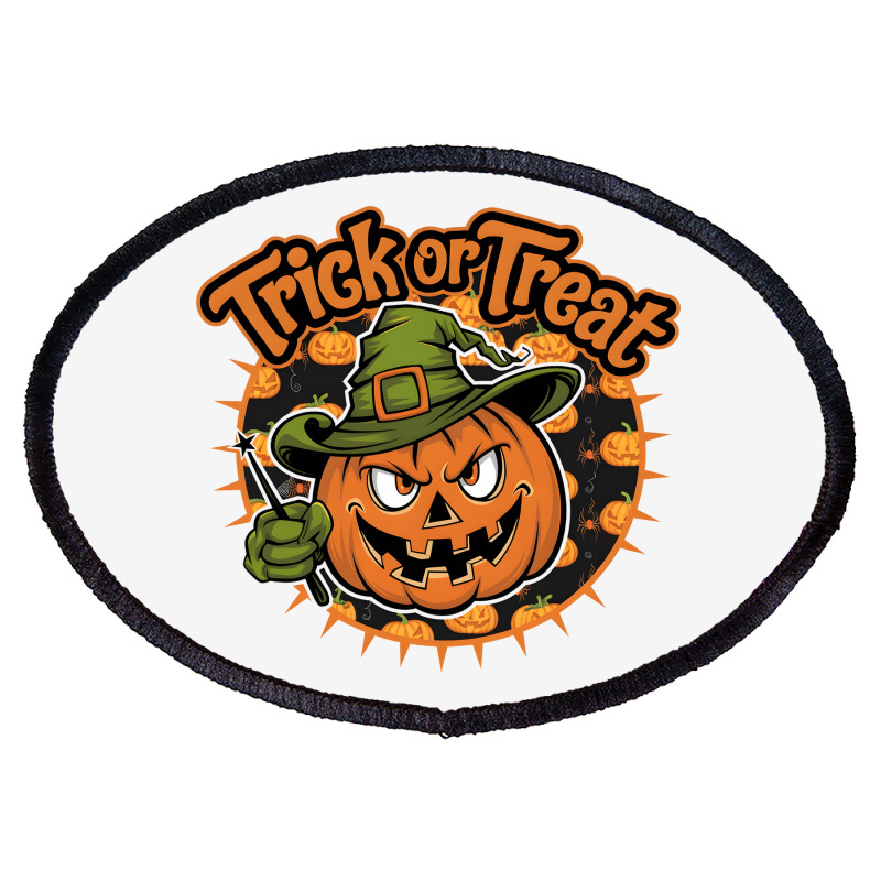 Quotes Trick Or Treat Halloween 1 Oval Patch | Artistshot