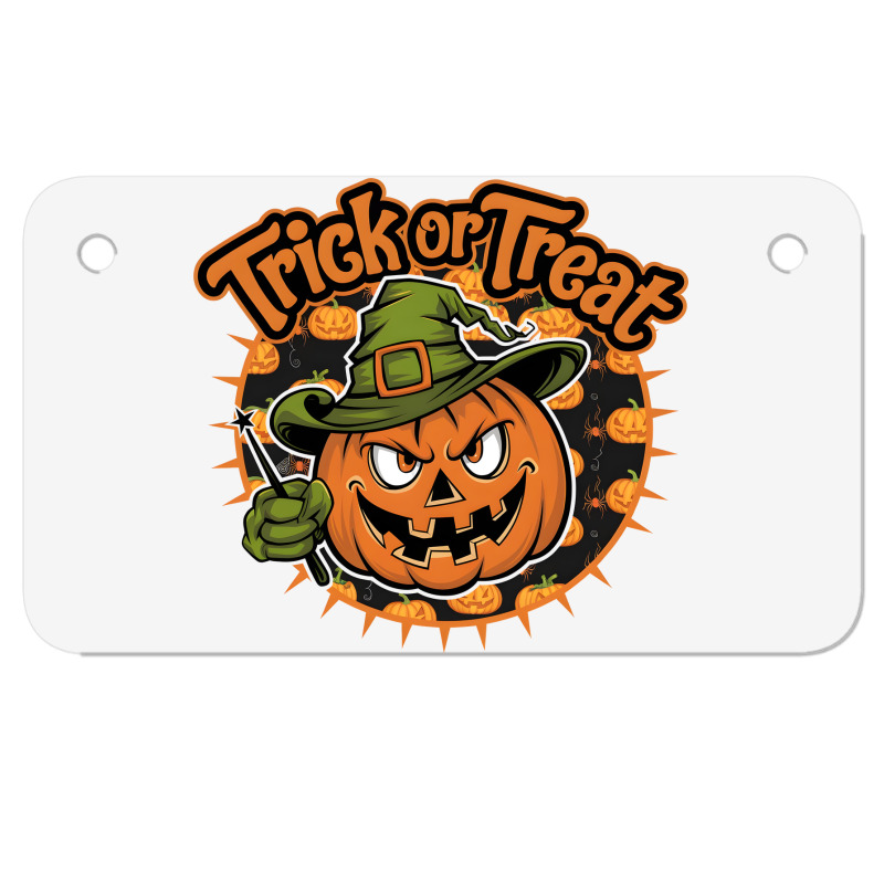 Quotes Trick Or Treat Halloween 1 Motorcycle License Plate | Artistshot