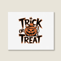 Quotes Trick Or Treat Halloween 3 Landscape Canvas Print | Artistshot