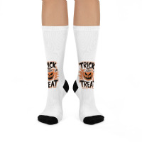 Quotes Trick Or Treat Halloween 4 Crew Socks | Artistshot