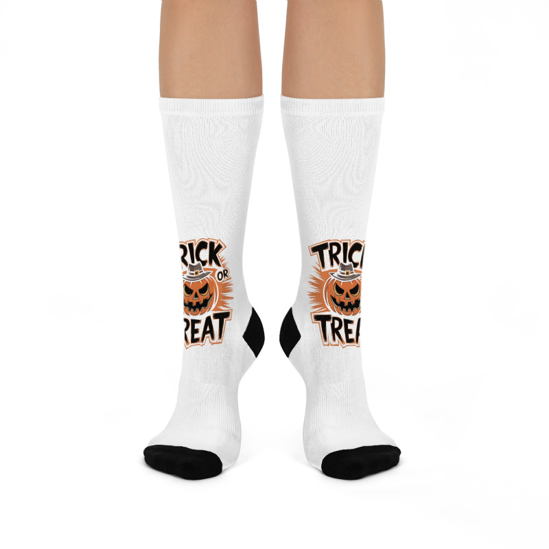 Quotes Trick Or Treat Halloween 4 Crew Socks | Artistshot