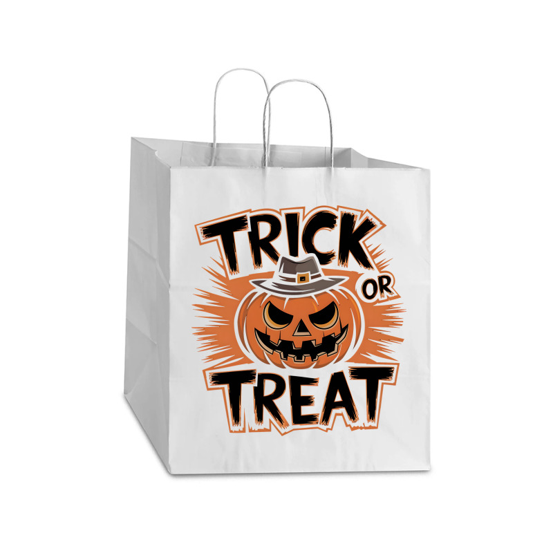 Quotes Trick Or Treat Halloween 4 Take Out Paper Bag - 14 X 10 X 15 1/2 | Artistshot