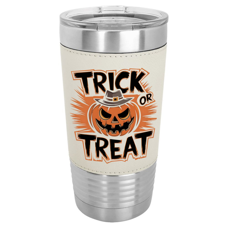 Quotes Trick Or Treat Halloween 4 Leatherette Tumbler | Artistshot