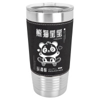 Baby Panda Playing Skateboard Leatherette Tumbler | Artistshot