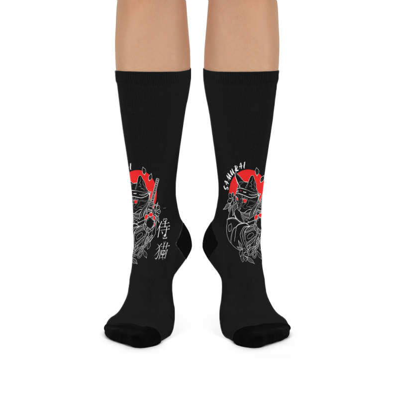 Cat Samurai Crew Socks | Artistshot