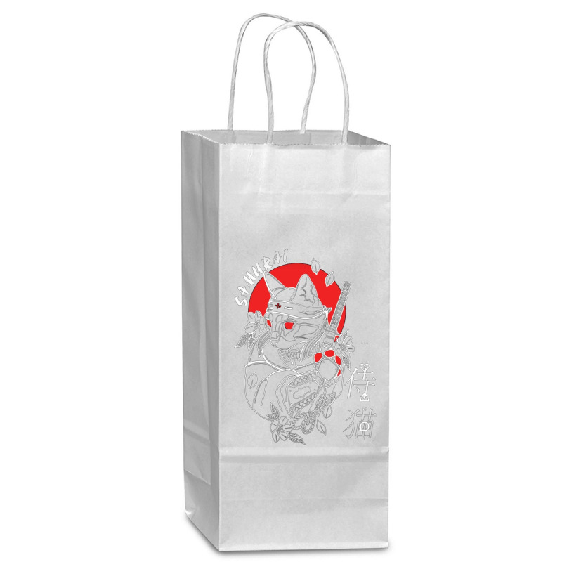 Cat Samurai Wine Paper Bag - 5 1/2 X 3 1/4 X 13 | Artistshot