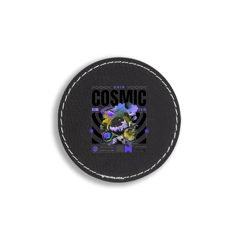 Cosmic Drip Round Leatherette Patch | Artistshot