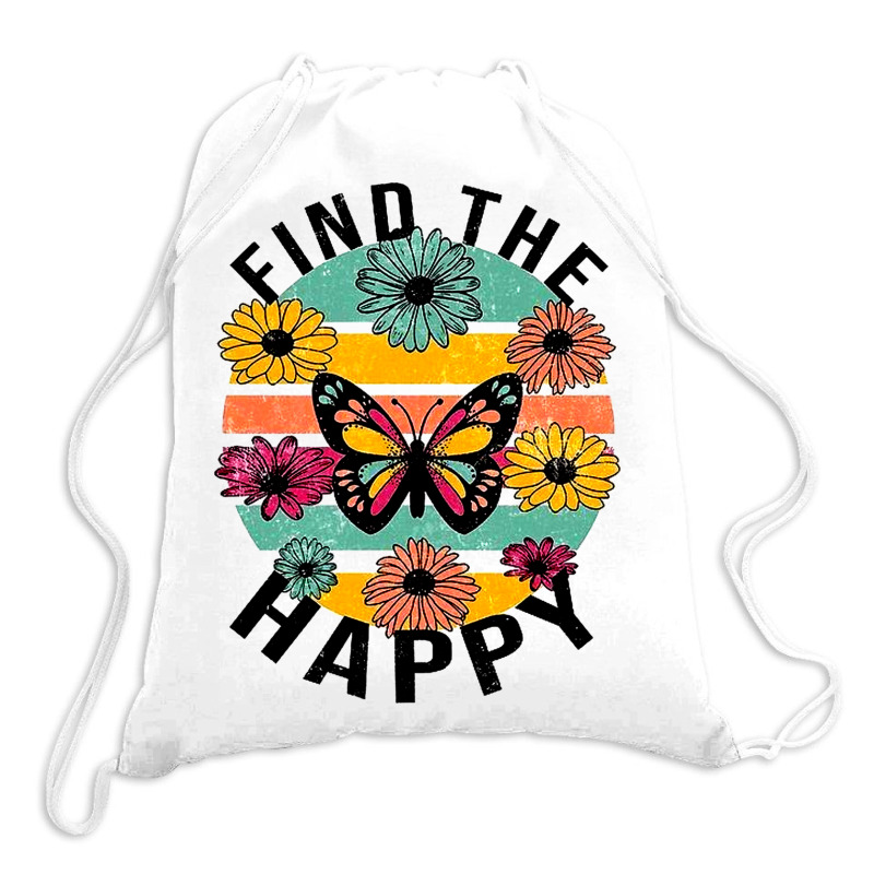 Find The Happy Drawstring Bags | Artistshot