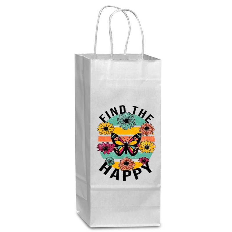 Find The Happy Wine Paper Bag - 5 1/2 X 3 1/4 X 13 | Artistshot