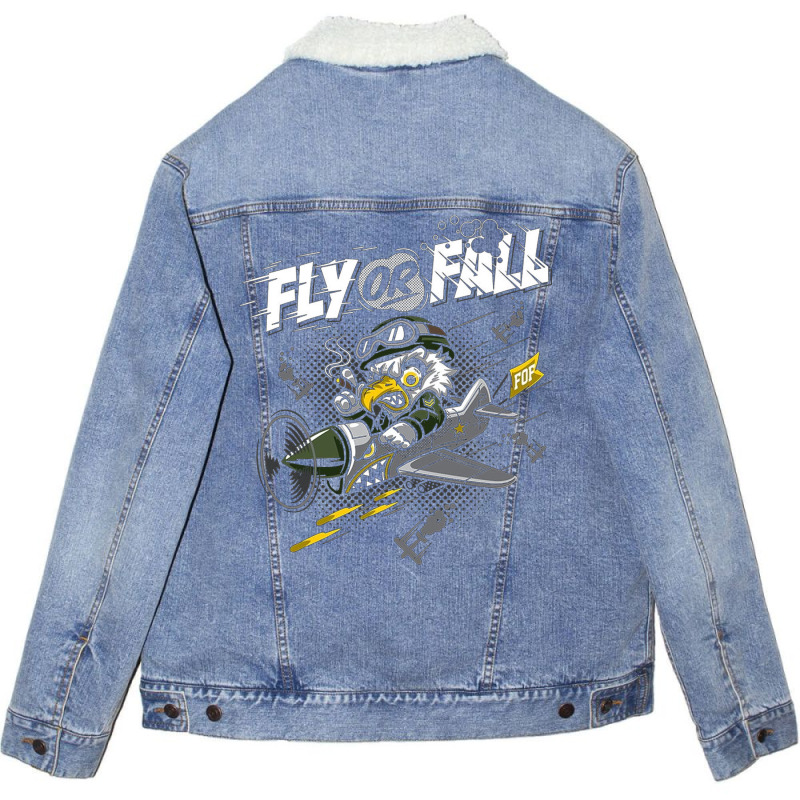 Fly Or Fall Unisex Sherpa-lined Denim Jacket | Artistshot