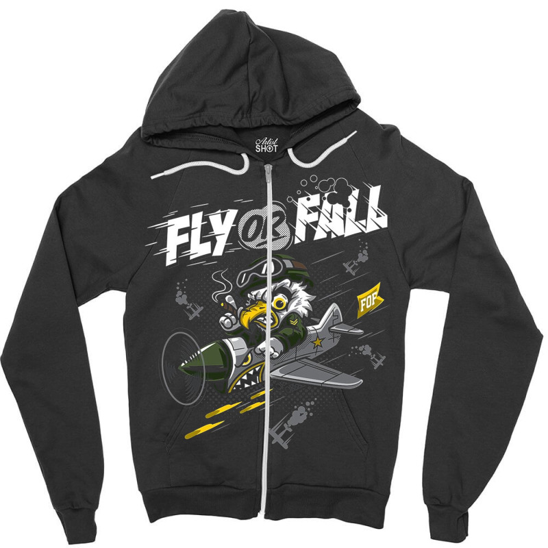 Fly Or Fall Zipper Hoodie | Artistshot