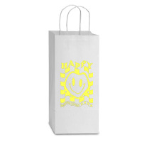 Happy Smile Rebuild Effect Double Wine Paper Bag - 6 1/2 X 3 1/2 X 12 3/8 | Artistshot