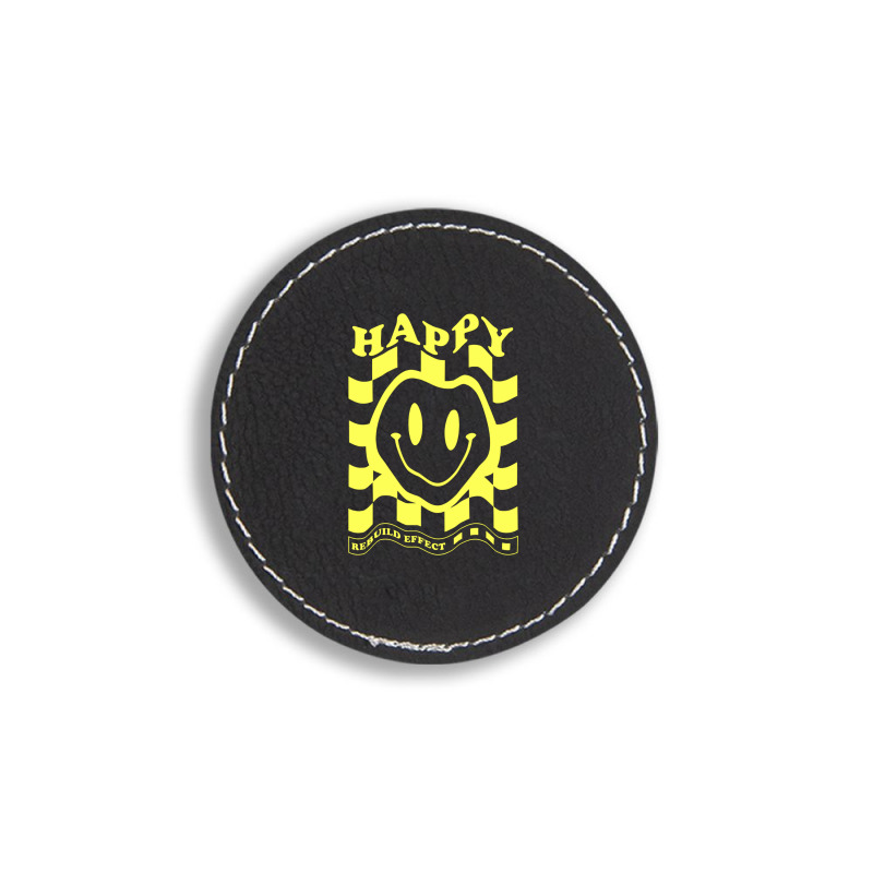 Happy Smile Rebuild Effect Round Leatherette Patch | Artistshot