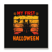 My First Halloween Metal Print Square | Artistshot