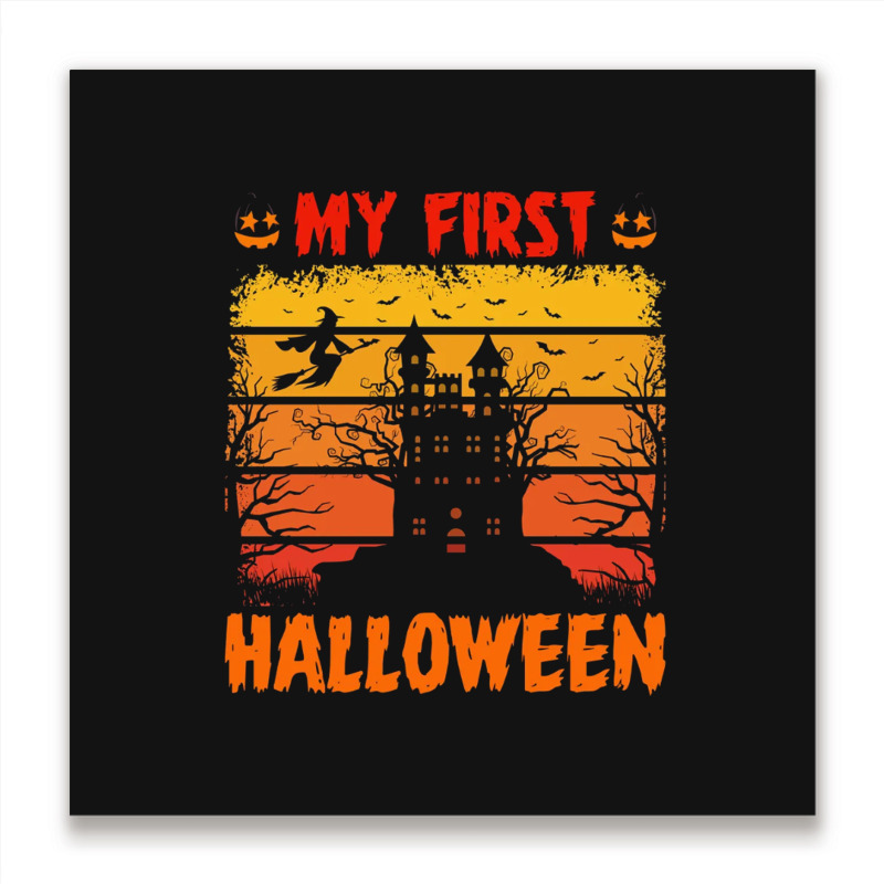 My First Halloween Metal Print Square | Artistshot