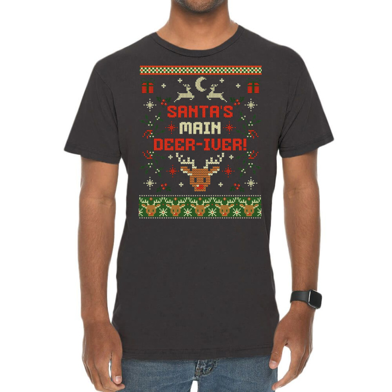 Santa's Main Deer-iver Vintage T-shirt | Artistshot