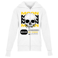 Skull With Moon Youth Zipper Hoodie | Artistshot