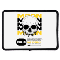 Skull With Moon Rectangle Patch | Artistshot