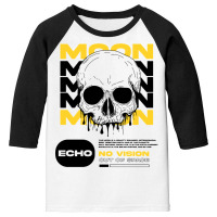 Skull With Moon Youth 3/4 Sleeve | Artistshot