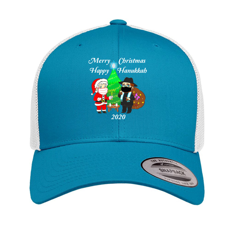 Christmas And Hanukkah 2020 Mask Wearing Santa Retro Trucker Cap | Artistshot