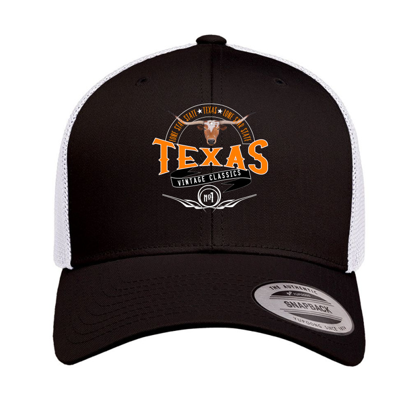 Vintage Classic Style Texas Lone Star Longhorn Design Retro Trucker Cap by cm-arts | Artistshot