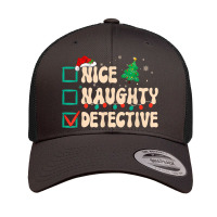 Nice Naughty Detective Christmas List Investigator Groovy Retro Trucker Cap | Artistshot