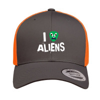 I Love Aliens Heart Face Alien Retro Trucker Cap | Artistshot