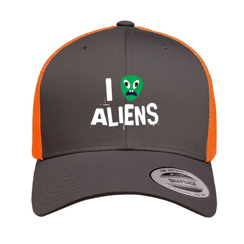 I Love Aliens Heart Face Alien Retro Trucker Cap by Adcock Salmon | Artistshot