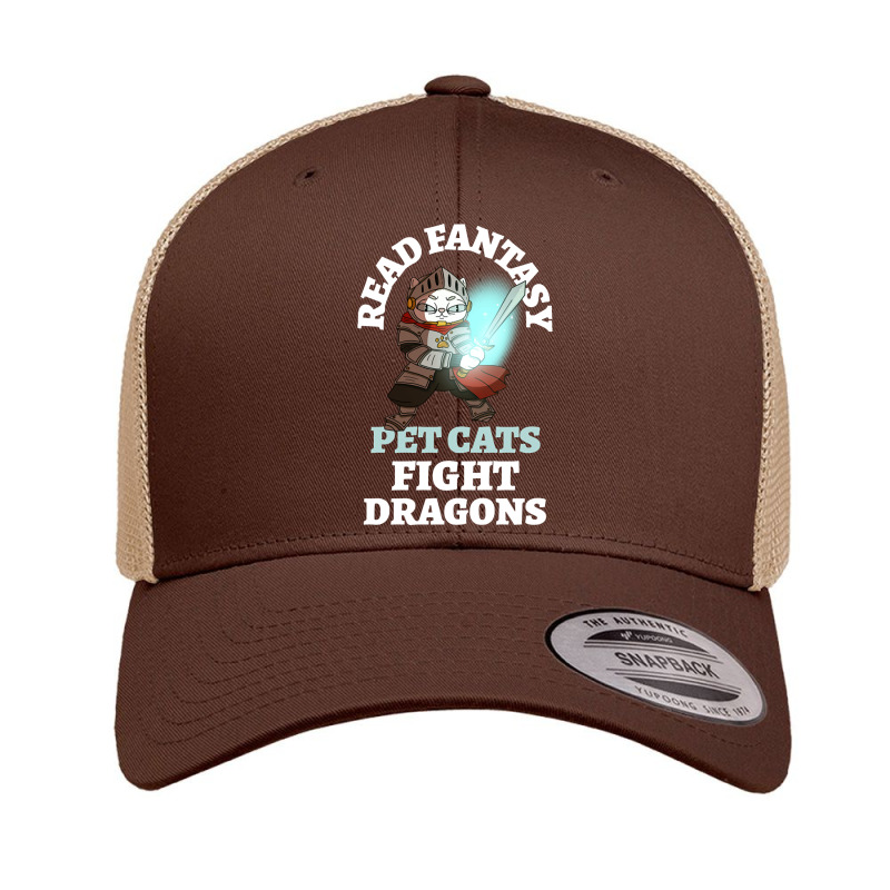 Read Fantasy Pet Cats Fight Dragons Knight Fun Reading Retro Trucker Cap by Kenlofu52 | Artistshot