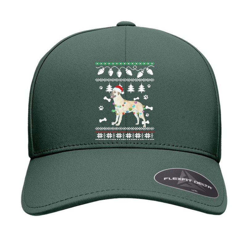 Anatolian Shepherd Dog Dog Santa Hat Ugly Christmas Sweater Happy Holi Seamless Cap by netheriteshepherd | Artistshot