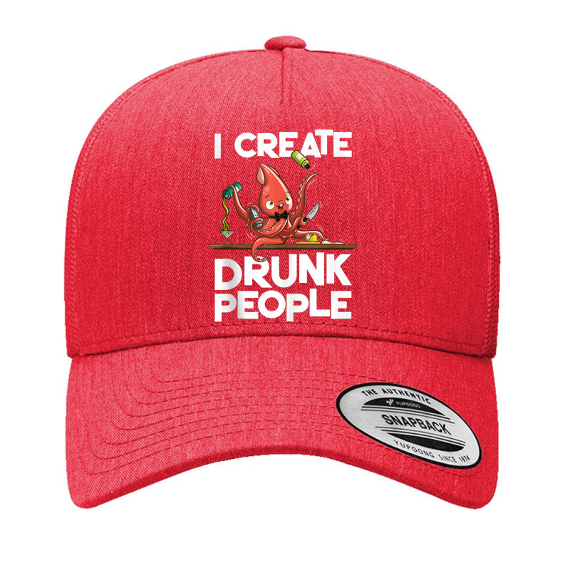 I Create Drunk People Funny Octopus Mixology Bartender Staff Tank Top Yupoong Trucker Cap by cm-arts | Artistshot