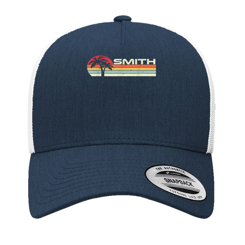 Smith Surname 80s 90s Vintage Sunset With Palm Trees T Shirt Yupoong Trucker Cap by cm-arts | Artistshot