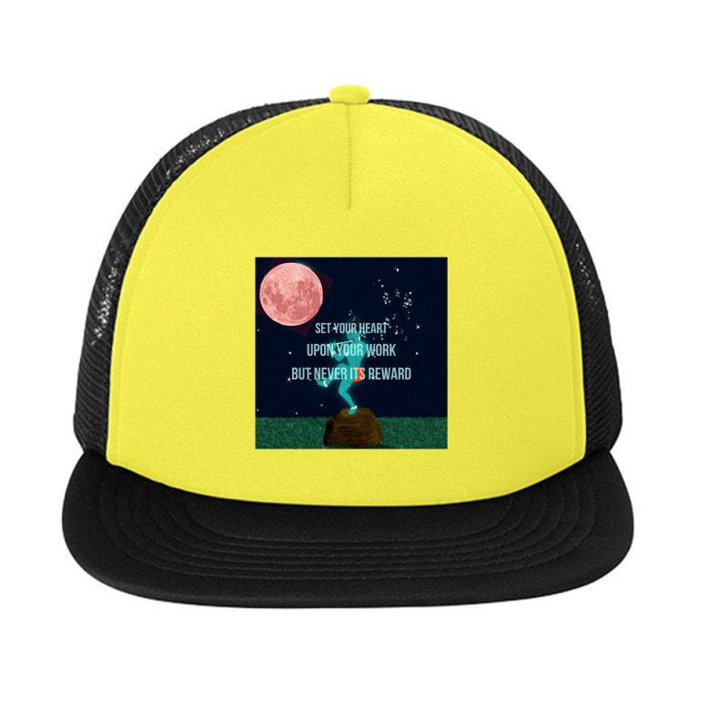 Lord Krishna Quotes Set Your Heart Upon Your Work But Never Its Reward Foam Snapback hat by cm-arts | Artistshot