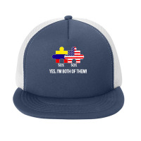 Half American Half Colombian Flag Combined Map Colombia Usa T Shirt Foam Snapback Hat | Artistshot