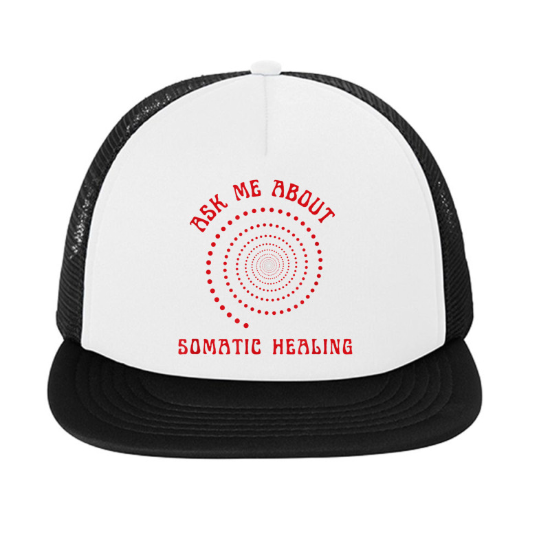 Somatic Healing New Age And Wellness Red And Black Foam Snapback hat by Fashlaza | Artistshot